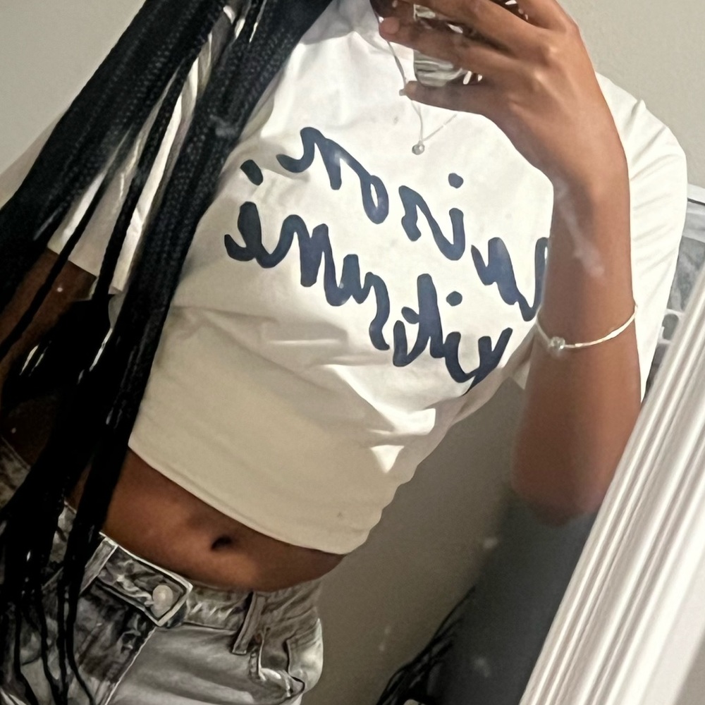 maison kitsune letter shirt